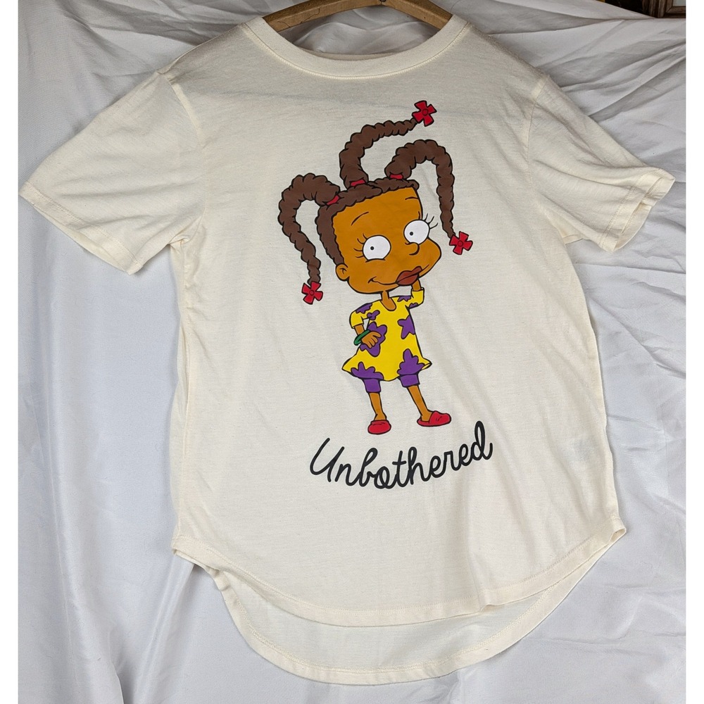 Nickelodeon Rugrats Susie Carmichael Unbothered Graphic Tee Cream Size M 7-9